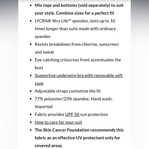 Land’s End Plus and Standard size V Neck wrap tankini top control Black Various - Picture 6 of 7